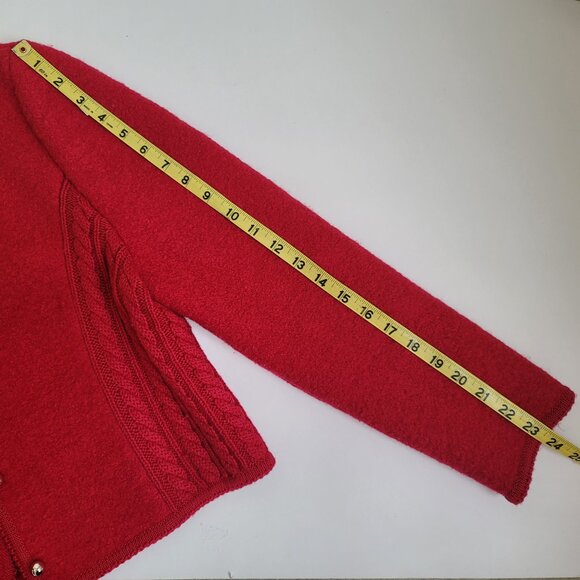 Vintage Jos. A. Bank Clothiers Pure Red Virgin Wool Silver Button Jacket Size 12 - Picture 16 of 16